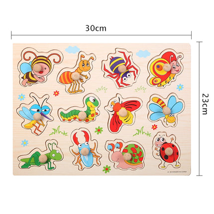 30cm Kid Early educational toys baby hand grasp wooden puzzle toy alphabet and digit learning education child wood toy