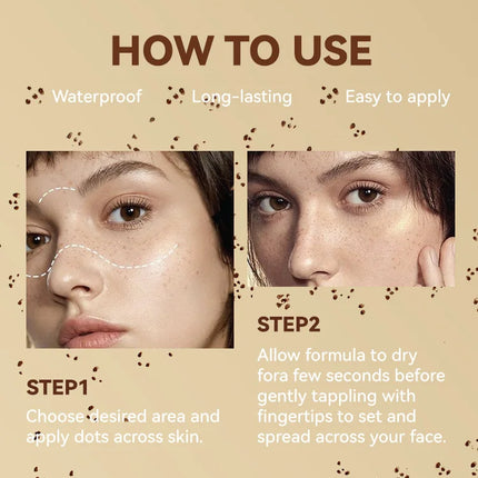 Freckle Pen Natural Lifelike Fake Freckles Pen Lasting Look Dot Spot Pen Makeup Waterproof Light/Dark Brown Freckles Stamp Pen