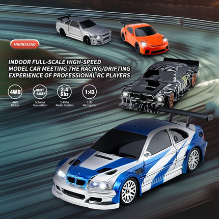 1/43 4WD RC Drift Car 2.4G Mini Racing Remote Control Speed Vehicle RTR Four-wheel Drive High Speed Model Toy for Boys Gift