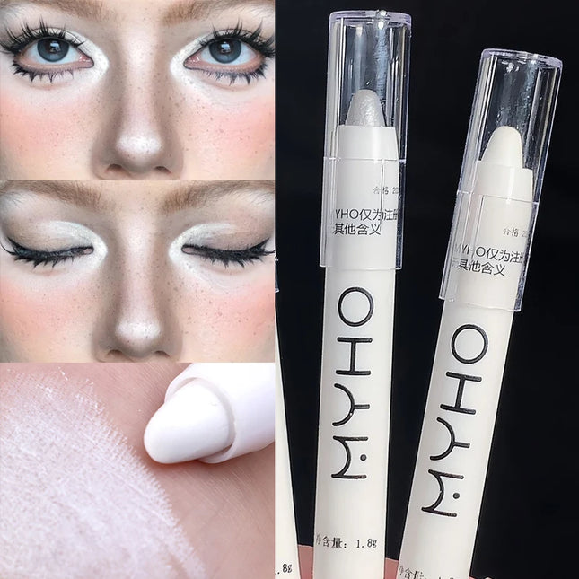 Waterproof Glitter White Eyeshadow Highlighter Pencil Long-lasting Brighten Lying Silkworm Pearlescent Silver Korean Eye Makeup