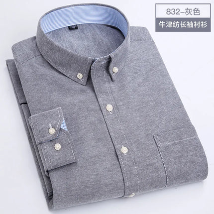 Men's Long Sleeve Shirt Non-Ironing Oxford Spinning Spring Summer Autumn Slim Casual Comfortable All Fashion Fast Color Shirt