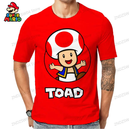Men's Children's T-Shirt Mario Y2k 2024 Streetwear Anime Short Sleeve Tops Mens Clothes Quick Dry 110-6XL Harajuku Style Fashion