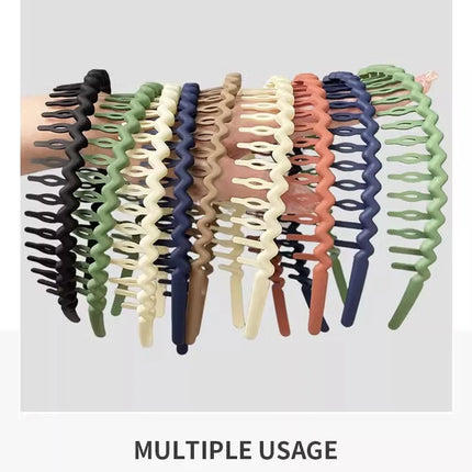 1Pc Solid Color Wave Hairbands for Women Trendy Toothed Non-slip Hair Combs Hair Accessories Girl Face Wash Sports Headbands 집게핀