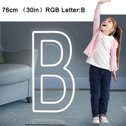 76cm Large Light up Letter Sign 26 Alphabet Stand up Lighting for Wedding Birthday Party Home Bar Decor