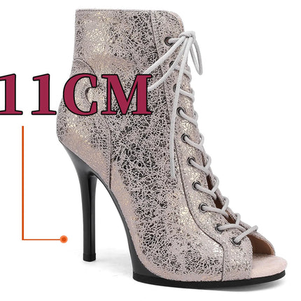 2023 New Fashion Women Heels  Lace-up Boot Stilettos Jazz Dance Lady Shoes For Latin Dancing Outdoor Sexy Stilettos Plus Size