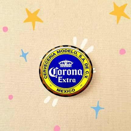 Logo C-Corona E-Extra Beer    32/44/58MM Customizable Button Pins Cute Funny Creative Badge Jewelry Decor Gifts For Friends