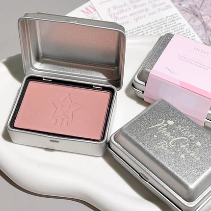 4 colors available iron box monochrome blush, peach color brightening skin tone matte blush plate, modify the outline color does
