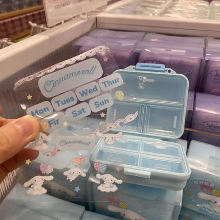 Kuromi Cinnamoroll Cute Cartoon Pill Box Portable Sealed Moisture-proof Packing Storage Box Gift Animation