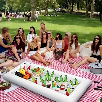 1 Piece of Inflatable Serving Stick, Ice Self-Service Salad Serving Tray, Food and Beverage Holder, Cooler Container