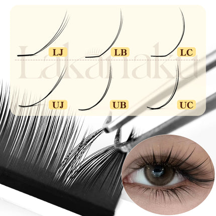 UJ LJ Pre-Bundled Spike Lashes Camellia Eyelashes Automatic Flowering Eyeash Extensions Blooming Lash LB UB Lash Tray All Size