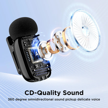 Boya mini Wireless Lavalier Microphone for iPhone Android Smartphone PC Computer , Vlogging TikTok YouTube Content Creators