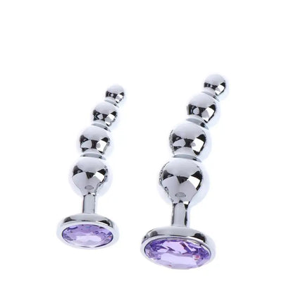 New Metal Curved Anus Butt Plug 4 Beads Stimulating Anal Plugs Sex Prostate Massage Analplug Buttplug Butplug With Jewelry Base