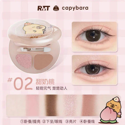 RMT Romantic Beauty Eye Shadow Silkworm Palette - Four Colors Matte Contouring & Brightening Eyeshadow Palette