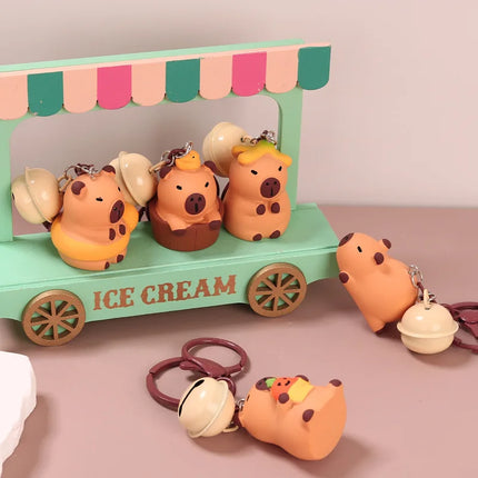 Cute Resin Capybara Key Chains for Women Girls Capibara Animal Keychain Kawaii Bag Backpack Charms Couple Friend Jewelry Gift
