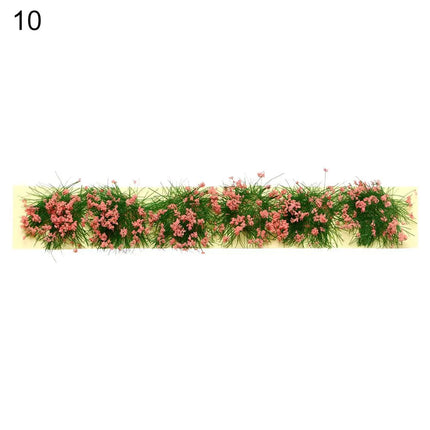 1Set Miniature Flower Cluster Garden Decor DIY Grass Tufts Building Layout Static Scenery Model 9*1*0.6cm Durable Sand Table