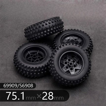 4WD RC Car Chassis Electric Set Building Block Motor Wheels RC Reciever Battery Box Functions Simulation Spray MOC Technical Toy