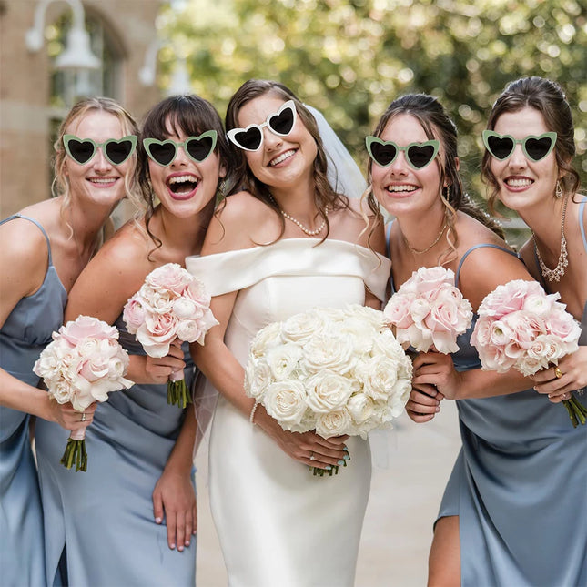 Heart Shaped Sunglasses Bachelorette Hen Party Vintage Cat Eye Glasses Bridesmaid Gifts Bridal Shower Favor Wedding Decorations