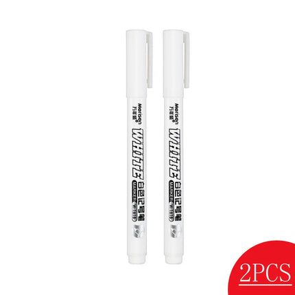 1/5pcs White Permanent Paint Pen Fine Head White Marker 1mm Quick-Drying Oil Waterproof Graffiti Pens Tire Fabric Wood Painting