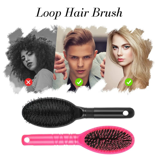 Loop Wig Brush Hair Extension Brush Hair Pieces Toupees Weaves Brush for Brushing Styling Detangling Natural and Synthetic Hair