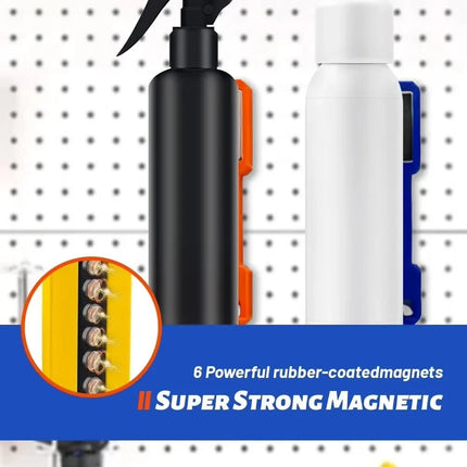 Magnetic Aerosol Can Holder Spray Can Rack Wall Mount Tool-Free Installation Space Saving Organizer for Garage Workshop Kitchen