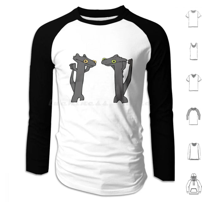 Toothless Dancing Meme Hoodie Cotton Long Sleeve Dragon Toothless Dancing Meme Cute Funny Toothless Dancing Viral Cartoon