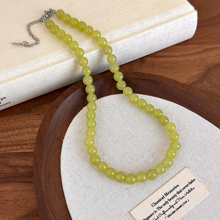 Trendy Simple Colorful Natural Stone Bead Choker Necklace 2026 Fashionable Aesthetic Accessory Accessories For Women