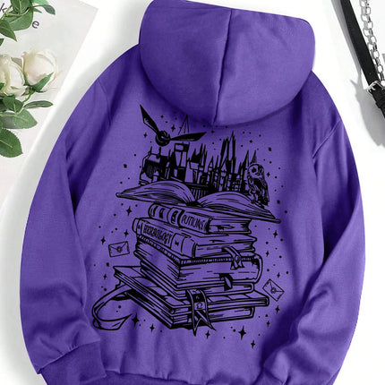 A Funny Book Printed Sweatshirt Women Harajuku Casual Loose Hooded Fashion Soft Comfortable Hoodies Autumn Warm Female Clothes