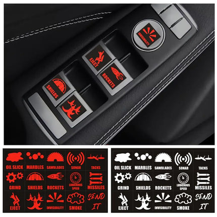 Novelty Car Button Decorative Sticker Car Button Stickers Dashboard Console Label Decals Decorations For Car Truck