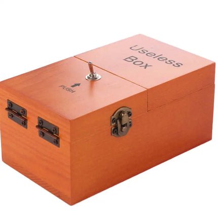 Leave Me Alone Useless Box Wood Color Desk Decoration Electronic Useless Box Interesting Funny Toy Wooden Useless Box