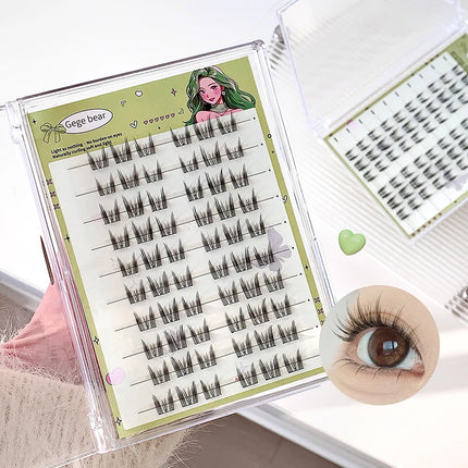 Gegebear Large-capacity Glue-free False Eyelashes Sunflower Natural Thick C Curling Segmented Eyelashes Suitable For Daily Use