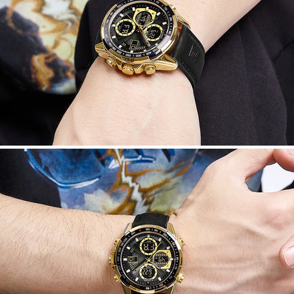 New NAVIFORCE Watches for Men Leather Mens Military Sport Waterproof Watch Quartz WristWatch Chronograph Male Clock