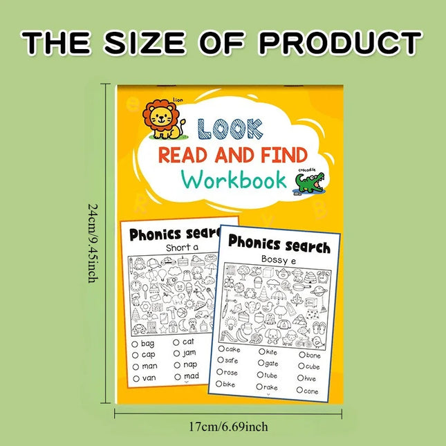 Look Find Fun Object-Finding Picture Book for Toddlers, Interactive Coloring Book for Children, Eco-Friendly Non-Toxic Safe Paper, No Fluorescent Agents, No Odor, Fun Spot-The-Difference Focus Training, Observation Skills Dev