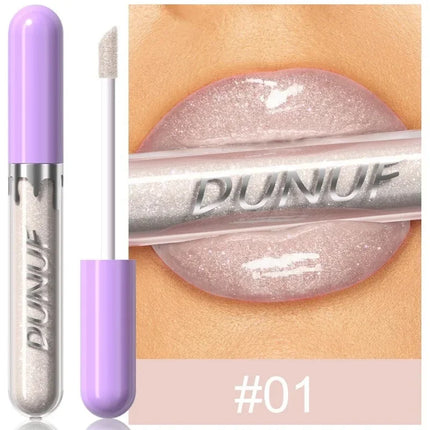 1pc Metallic Liquid Lipstick Long Lasting Glitter Lip Glaze Waterproof Moisturize Brown Lip Tint Shiny Shimmer Lipgloss Makeup
