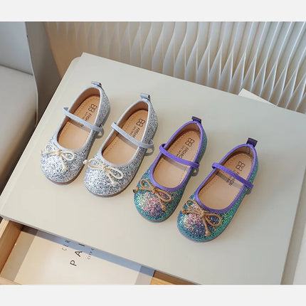 Glitter Little Mermaid Princess Shoes for Girls Stylish Evening Dress Shoes Girl Bling Birthday Wedding Party Shoes Kids