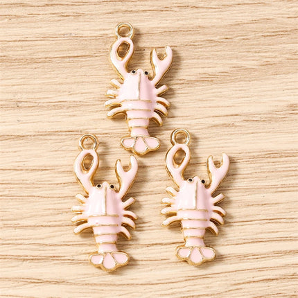 10pcs Cute Mix Marine Life Charms Enamel Starfish Lobster Crab Charms Pendants for Jewelry Making Necklaces Earrings DIY Gifts