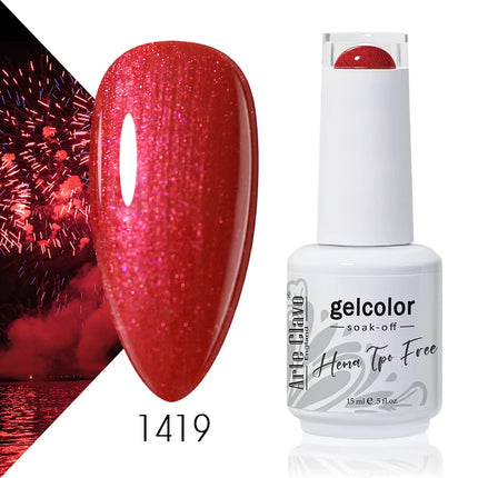 Arte Clavo Red Color Series Nail Polish UV Soak Off Varnish 15ml Manicure Nail Art Long-lasting Hema Tpo Free Gel Nail Polish