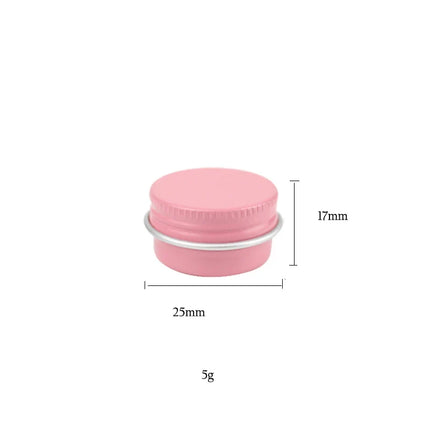 50Pcs 5g Empty Mini Pink Aluminum Jars Cosmetic Small Black Metal Tins Lip Balm Jar Refillable Make Up Sample Jar with Screw Lid