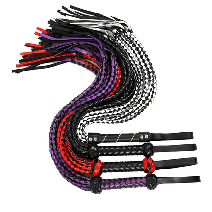 Durable Woven Pattern Leather Whip Bdsm Bondage Restraints Adult Games Sex Toys For Couples Flirting Erotic Products Party Props