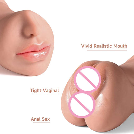 3 IN 1 Artificial Vagina for Men Masturbator Cup Deep Throat Real Oral Male Masturbation Blowjob Anal Clit Silicone Sex Toys 18+