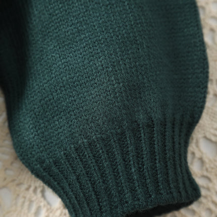 2026 New Autumn and Winter Girls' Sweater Baby Girl Sweet Floral Pullover Flower Pattern Children's Knitted Sweater