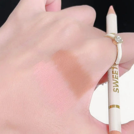 2-in-1 Apricot Pink Matte Under Eye Pencil Aegyo Sal Matte White Highlighter Lying Silkworm Pen Eye Makeup Easy To Use Eyeshadow