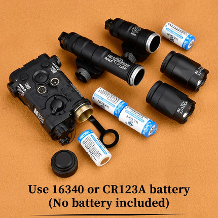 Tactical LED Flashlight Combo L3 NGAL M600 M300 PEQ15 Light with Pressure AXON Switch Fit 20mm Rail for Outdoor Use