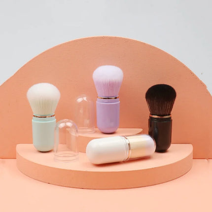 Portable Telescopic Makeup Brush Kabuki Capsule-shape Multifunctional Travel Makeup Brushes Soft Hair Powder Blush Beauty Tools