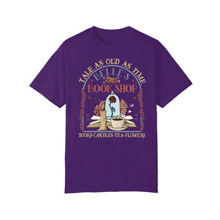 Vintage Retro Belle's Book shop Shirt Tale as old as time Beauty and The Beast Magic Tee Casual Y2K Top Daily Trendy Streetwear