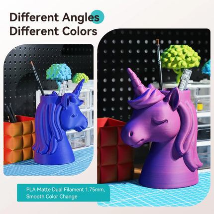 SUNLU 1KG Dual Color Matte 3D Printer Filament 1.75mm 1kg +/- 0.02mm PLA Matte Filament Fit Most FDM 3D Printer & 3D Pen