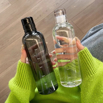 900ML Sports Water Bottle with Time Marker Leak-proof Cup Motivational Portable Water bottle for Outdoor Sport Fitness BPA Free