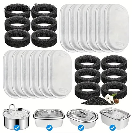 8/12/16/24pcs Cat Water Fountain Filters for 108Oz/3.2L Adjustable Water Flow Pet Water Fountain Cat Fountain Accessories