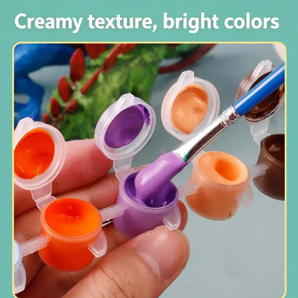 SU 1Set Children Educational Handmade Painting Colorful Dinosaur Toys DIY Painted Graffiti Dinosaur White Embryo Animals Model