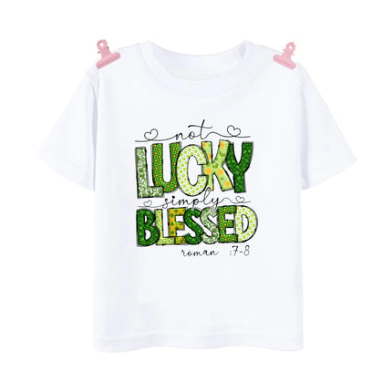 Rainbow Lucky Print Kids Shirts St. Patrick's Day Party Boys Girls Outfit T-shirt Holiday Child Short Sleeve Tops Toddler T Shirt