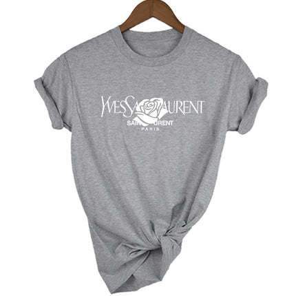 Luxury brand Brand Fashion Alphabet Printed Crew Neck Clothing Short Sleeve T-Shirt Trend Women's Summer